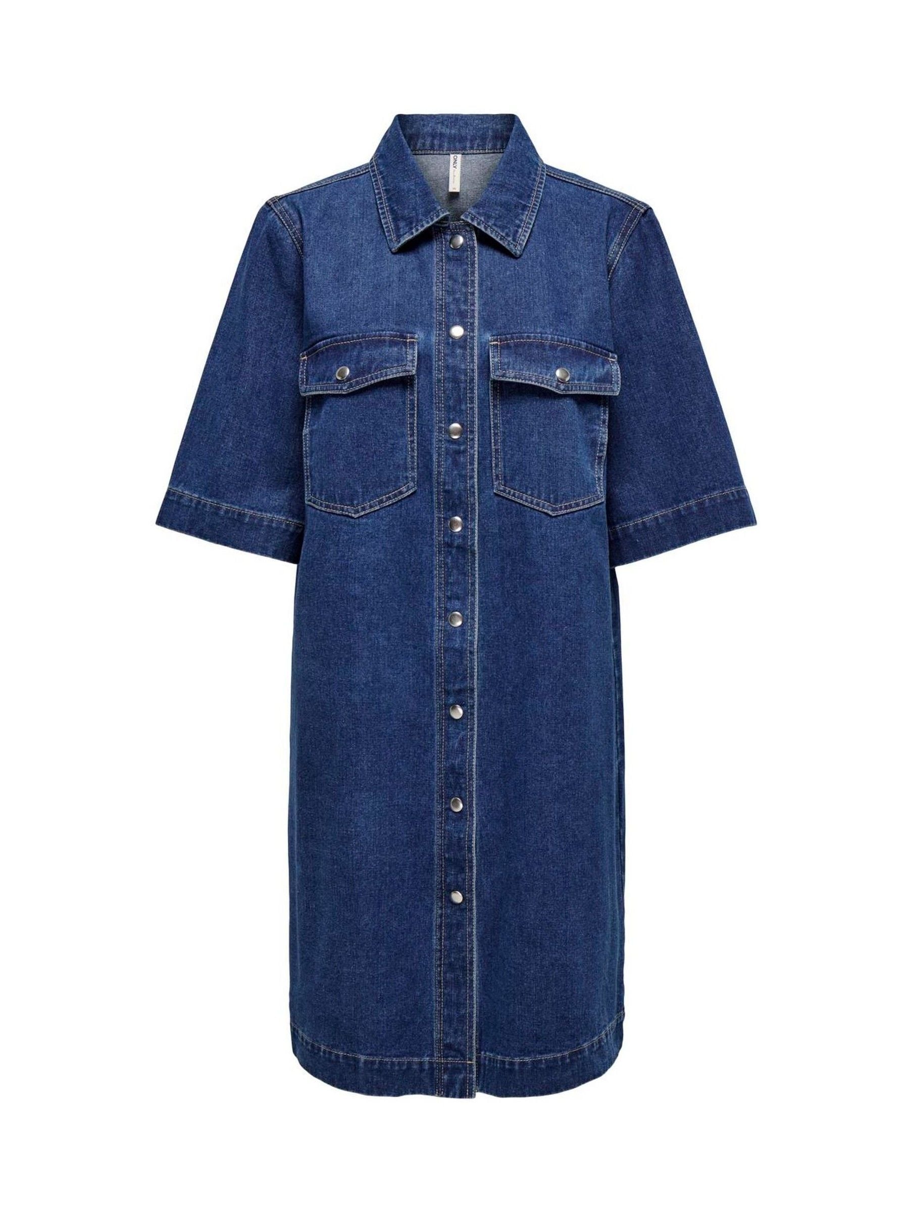 Buy ONLY Blue Short Sleeve Denim Shirt Dress from Next USA
