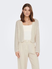 ONLY White Long Sleeved Crochet Knit Open Cardigan - Image 2 of 8