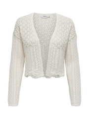 ONLY White Long Sleeved Crochet Knit Open Cardigan - Image 7 of 8