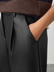 Black Faux Leather Jort Trousers - Image 10 of 13