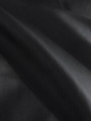 Black Faux Leather Jort Trousers - Image 12 of 13