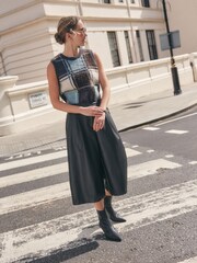 Black Faux Leather Jort Trousers - Image 5 of 13
