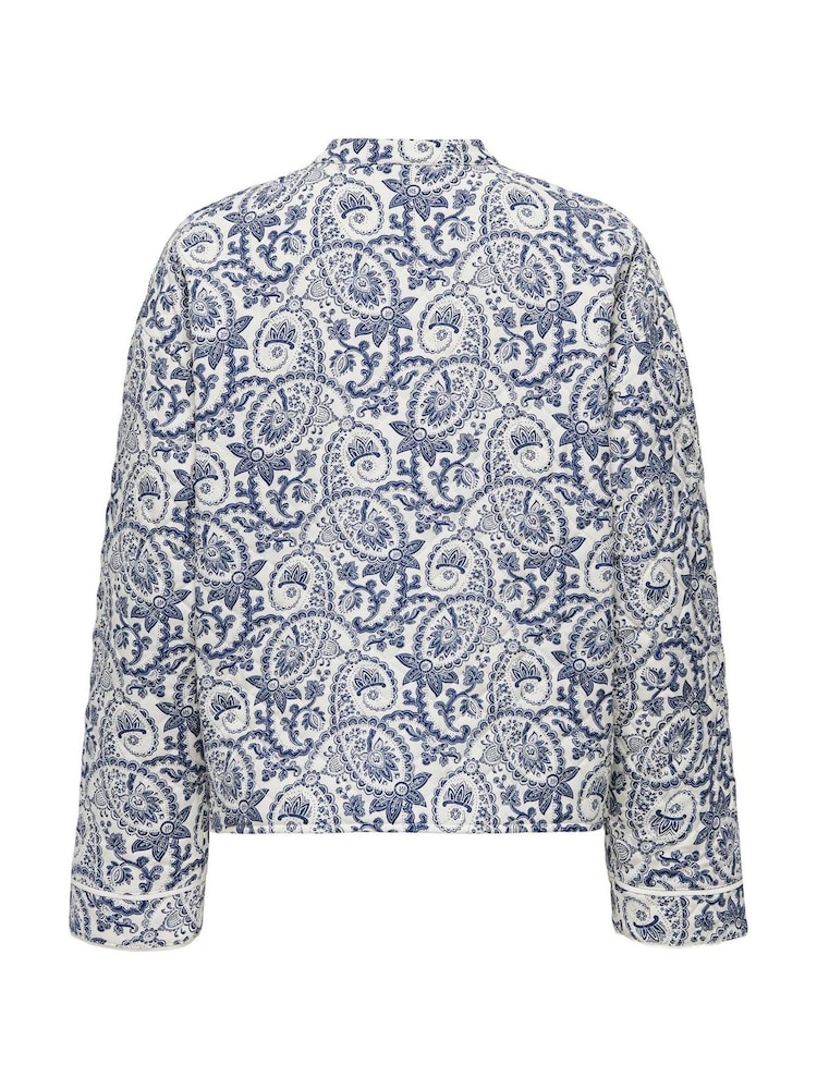 ONLY Blue Tile Pattern Quilted Jacket - Image 8 of 8