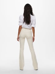 ONLY Natural Blush Mid Waist Flared Jeans With Super Stretch - Image 4 of 8