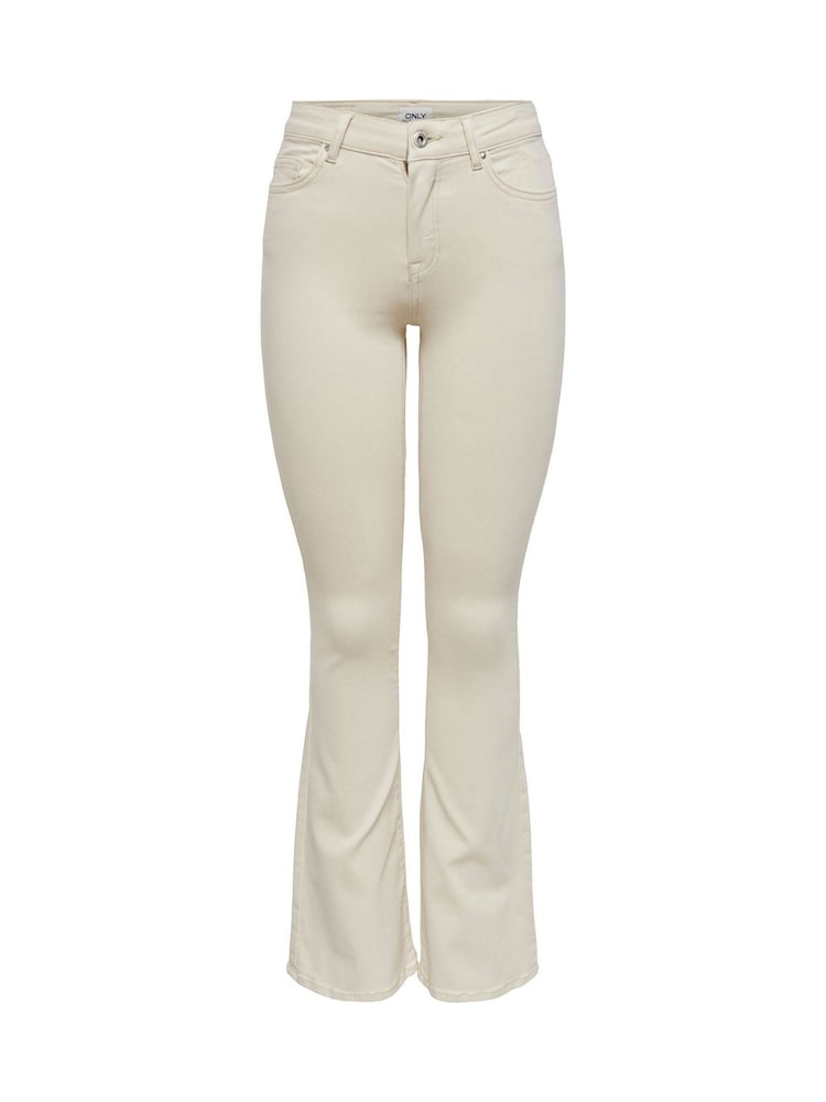 ONLY Natural Blush Mid Waist Flared Jeans With Super Stretch - Image 7 of 8