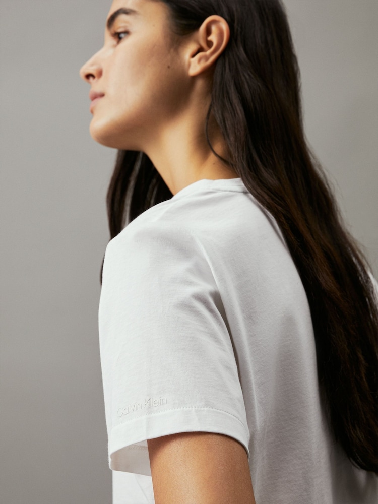 Calvin Klein White Soft 100% Cotton T-Shirt - Image 4 of 4