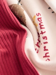 Beige/Red Christmas Print Sweatshirt & Leggings Set (3mths-7yrs) - Image 7 of 8