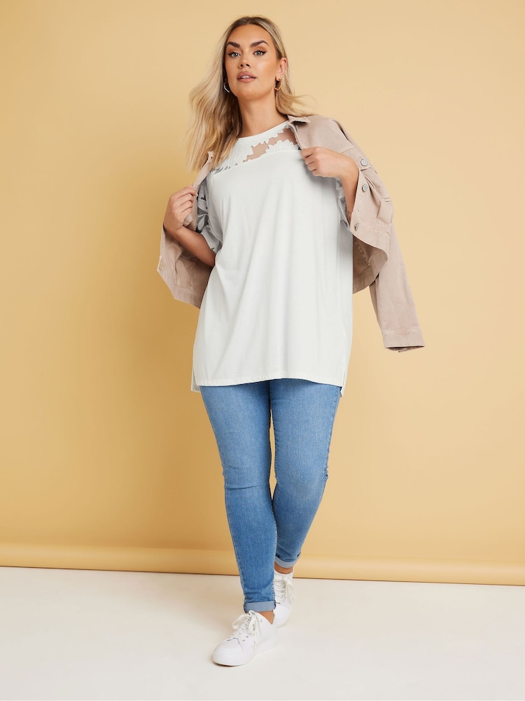 Yours Curve Boxy Burnout Panel T-Shirt - Imagen 2 de 5 Yours Curve Boxy Burnout Panel T-Shirt - Imagen 2 de 5