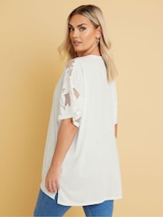 Yours Curve Boxy Burnout Panel T-Shirt - Imagen 4 de 5