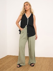 Yours Curve Black Blanket Stitch Vest - Image 2 of 5