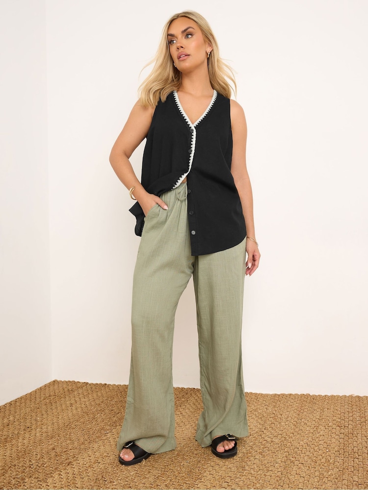 Yours Curve Black Blanket Stitch Vest - Image 2 of 5 Yours Curve Black Blanket Stitch Vest - Image 2 of 5