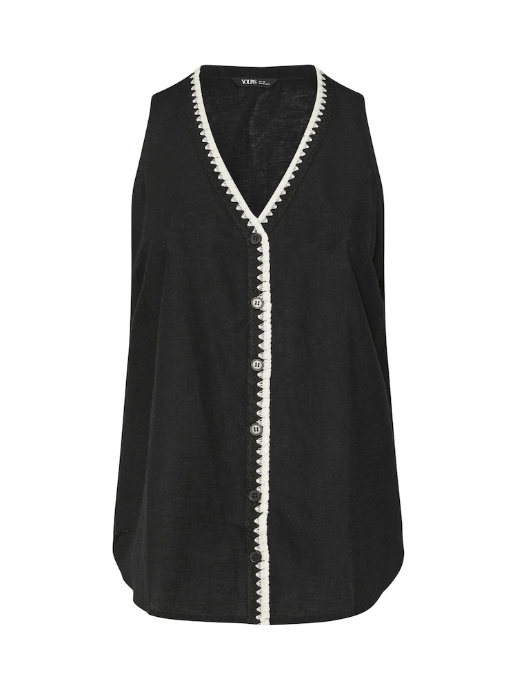Yours Curve Black Blanket Stitch Vest - Image 5 of 5 Yours Curve Black Blanket Stitch Vest - Image 5 of 5
