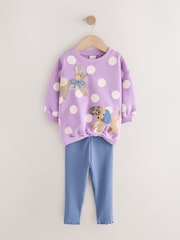 Purple Polka Dot Dogs Sweatshirt & Leggings Set (3mths-7yrs) - Image 2 of 5