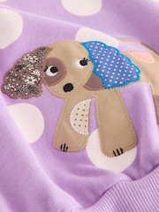 Purple Polka Dot Dogs Sweatshirt & Leggings Set (3mths-7yrs) - Image 5 of 5