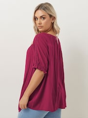 Yours Curve Red Crochet Boho Top - Image 3 of 5