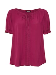 Yours Curve Red Crochet Boho Top - Image 5 of 5