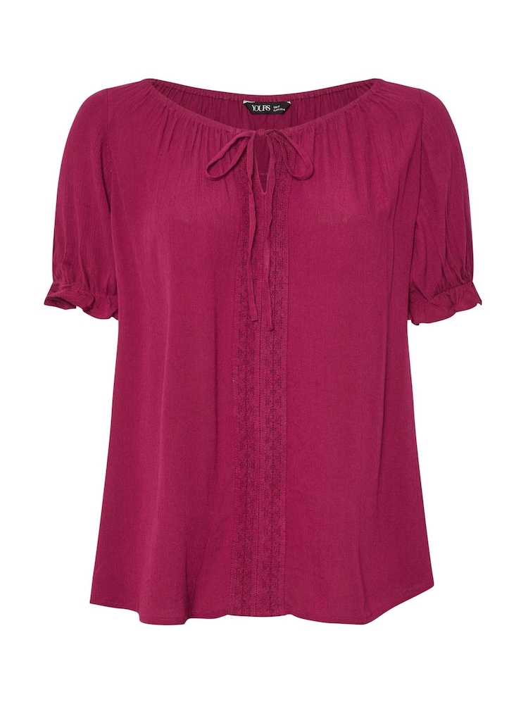Yours Curve Red Crochet Boho Top - Image 5 of 5