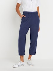 Yours Curve Blue Cropped Hareem Trousers - Image 1 of 5