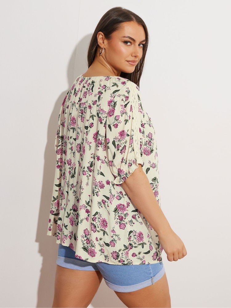 Yours Curve Natural Crochet Boho Top - Image 5 of 5