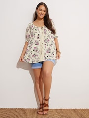 Yours Curve Natural Crochet Boho Top - Image 5 of 5