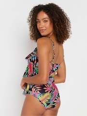 Bump It Up Maternity Black Tropical Triple Frill Swimsuit - Image 3 of 6