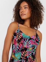 Bump It Up Maternity Black Tropical Triple Frill Swimsuit - Image 4 of 6