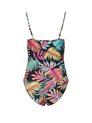Bump It Up Maternity Black Tropical Triple Frill Swimsuit - Image 6 of 6