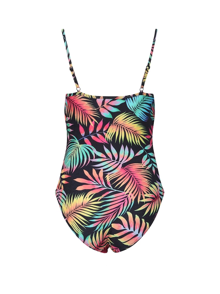 Bump It Up Maternity Black Tropical Triple Frill Swimsuit - Image 6 of 6