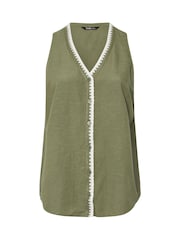 Yours Curve Green Blanket Stitch Vest - Image 6 of 6