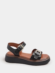 Yours Curve Black Extra Wide Fit Buckle Chunky Platform Sandals - Image 3 of 5