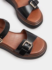 Yours Curve Black Extra Wide Fit Buckle Chunky Platform Sandals - Image 5 of 5