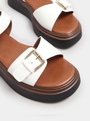 Yours Curve White Extra Wide Fit Buckle Chunky Platform Sandals - Image 5 of 5