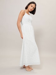 PixieGirl Petite White Broderie Button Front 100% Cotton Dress - Image 2 of 6