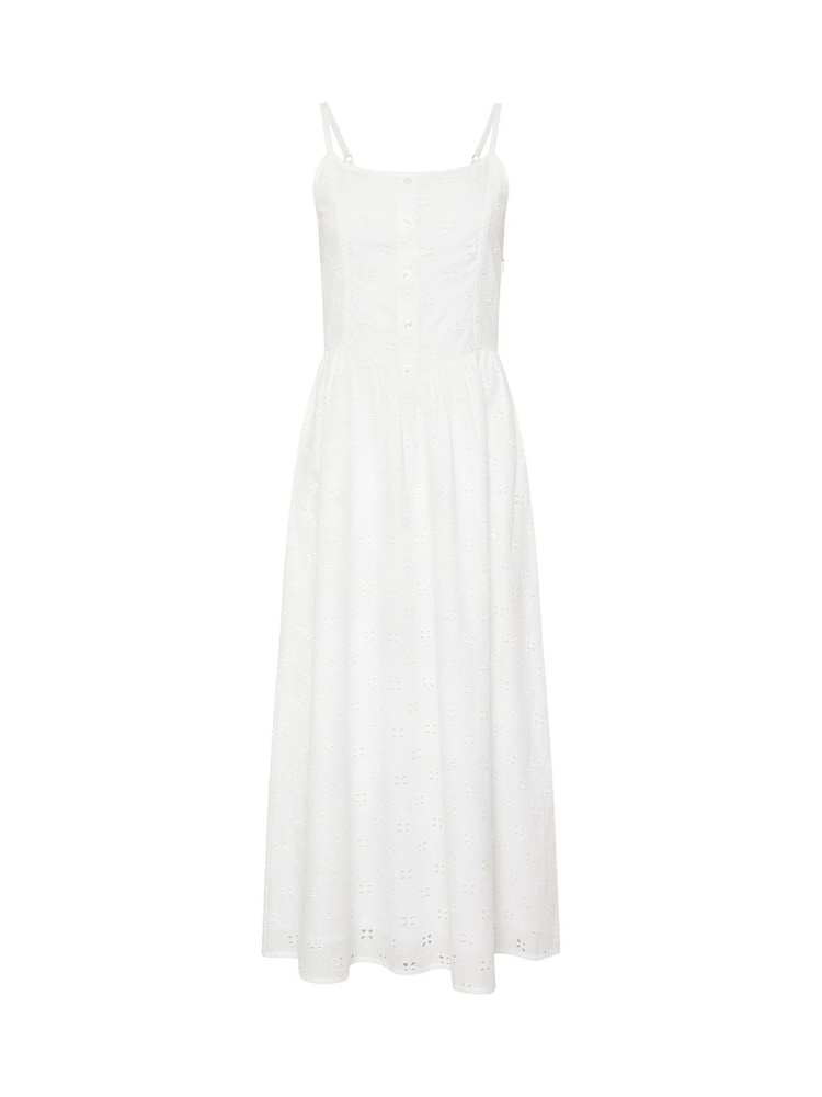 PixieGirl Petite White Broderie Button Front 100% Cotton Dress - Image 6 of 6