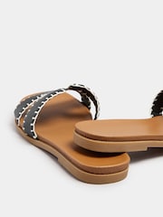 Yours Curve Black Extra-Wide Fit Whip Stitch Mule Sandals - Image 4 of 5