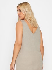 Yours Curve Natural Brown Knitted Vest Top - Image 2 of 6