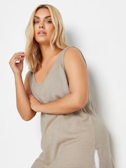 Yours Curve Natural Brown Knitted Vest Top - Image 5 of 6