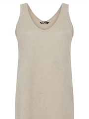 Yours Curve Natural Brown Knitted Vest Top - Image 6 of 6