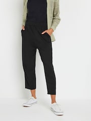 Yours Curve Black Cropped Hareem Trousers - Image 1 of 5