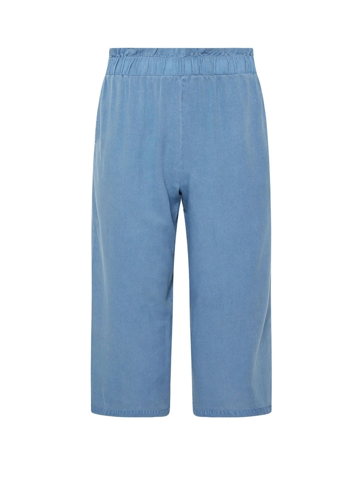 PixieGirl Petite Blue Acid Wash Cropped 100% Cotton Trousers - Image 5 of 5 PixieGirl Petite Blue Acid Wash Cropped 100% Cotton Trousers - Image 5 of 5