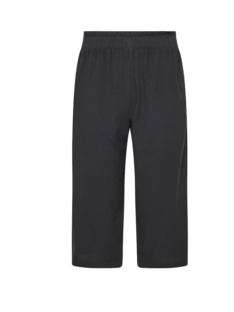 PixieGirl Petite Black Acid Wash Cropped 100% Cotton Trousers - Image 4 of 4