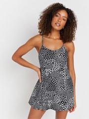 M&Co Blue Floral Print Patchwork Swimdress - Image 1 of 7