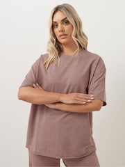 Yours Curve Pink 100% Cotton Acid Wash T-Shirt - Image 2 of 5