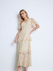 PixieGirl Petite Natural Ditsy Maxi Dress - Image 1 of 5