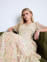 PixieGirl Petite Natural Ditsy Maxi Dress - Image 2 of 5