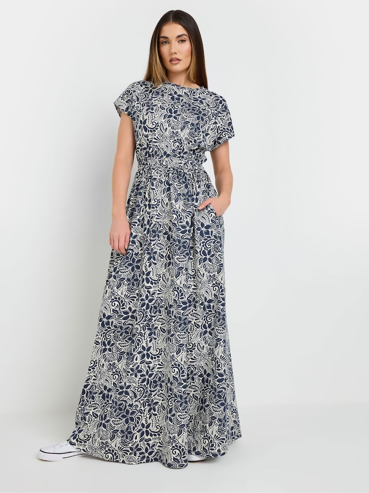 Long Tall Sally 100% Cotton Floral Shirred Waist Dress - Image 1 of 5