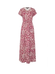 Long Tall Sally Red 100% Cotton Floral Tie Waist Dress - Image 5 of 5