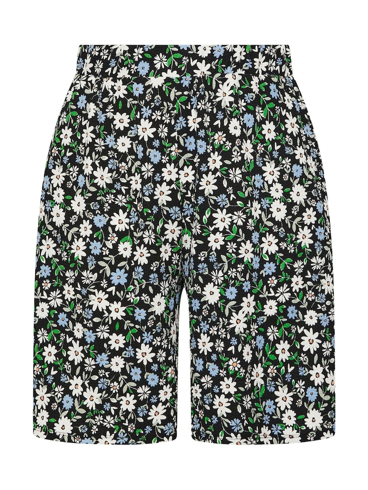 Yours Curve Black Crinkle Jersey Shorts - Image 5 of 5