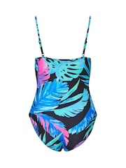 M&Co Black Floral Print Triple Frill Swimsuit - Image 7 of 7