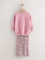 Pink Deer & Bunny Sweatshirt and Flare Leggings Set (3mths-7yrs) - Image 6 of 9